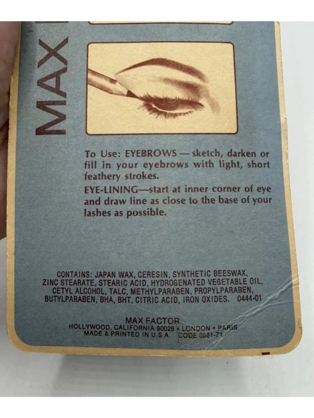 Vintage Max Factor Eyebrow Eyeliner Muted Auburn .09 Oz NIP HTF Prop Collectible